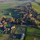 Drone image of Ashendon Village, taken from the south with Waddesdon Manor estate visible to the north.