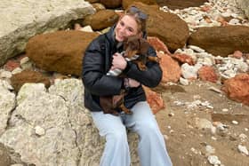 Student Vet Nurse Sophie Benzie with her dog