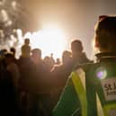 A St John Ambulance volunteer at a fireworks display