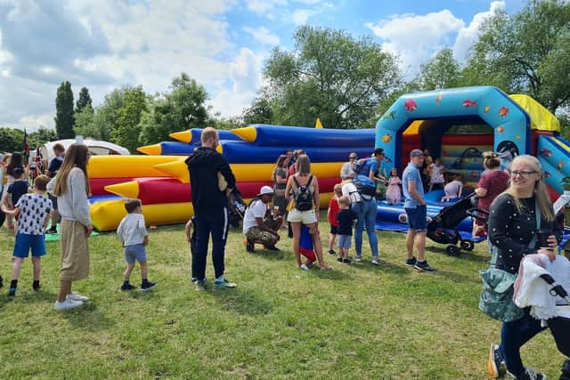 Bouncy castle and bunjee run at last year's Celebrate Buckingham Day