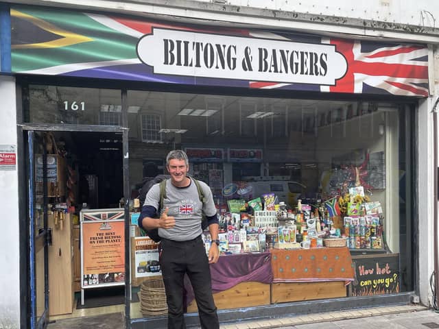 One kind shop owner packed Russ off with free Biltong for his journey