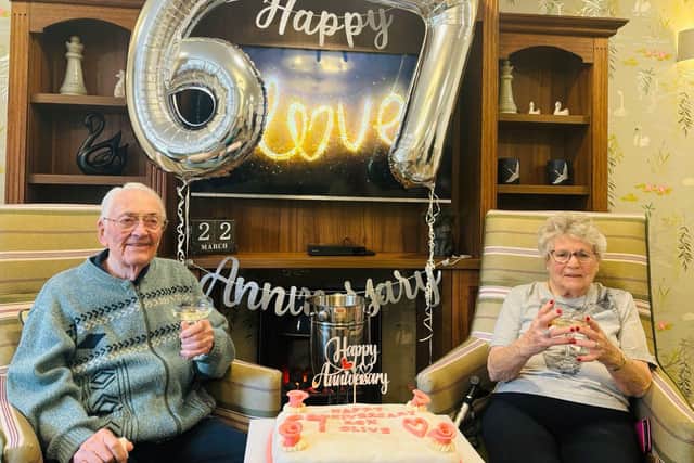 Ron and Olive Orr celebrating their 67th wedding anniversary at Care UK’s Cuttlebrook Hall