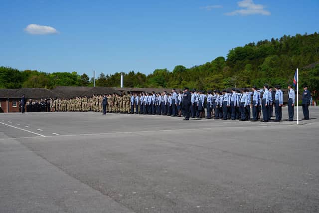 Cadets from across Buckinghamshire formed up on the parade square at the beginning of Saturday's VE80 Parade at RAF Halton