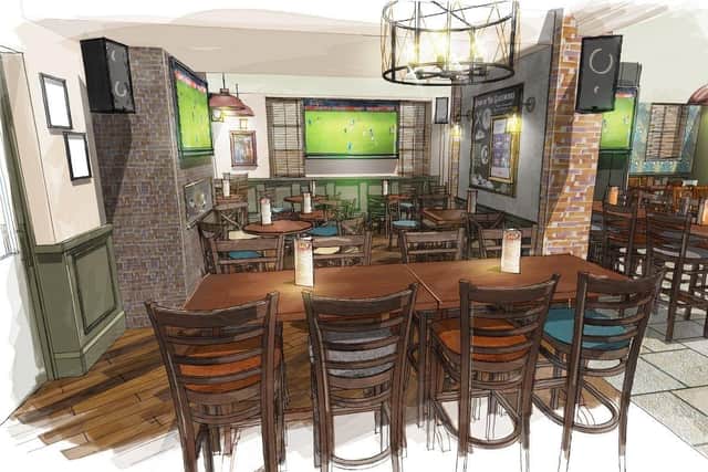 Sketches revealed of the new sports bar area