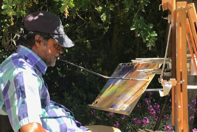 Keith became an artist after he was paralysed in car crash
