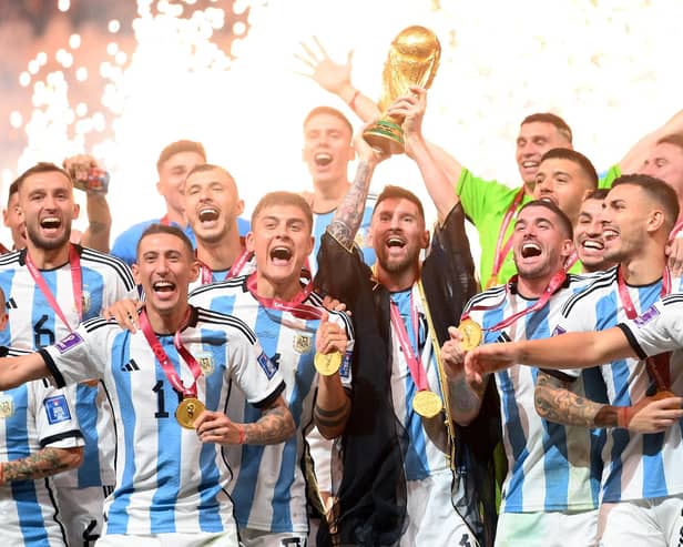 Argentina celebrate their World Cup win in 2022.