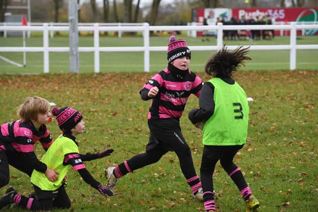 Aylesbury Rugby under 9’s team undergoing training with friendly internal games