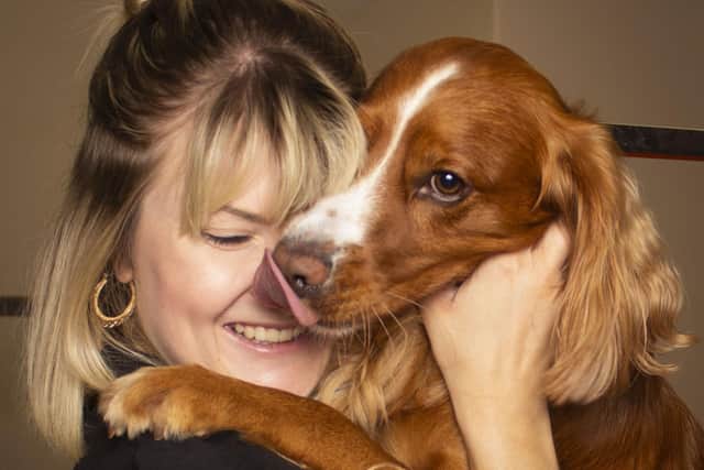 Natalie with her dog, Bilbo