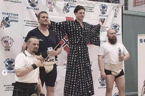 Rob Ó Néill of Aylesbury takes 3rd at the inaugural Scottish sumo open.