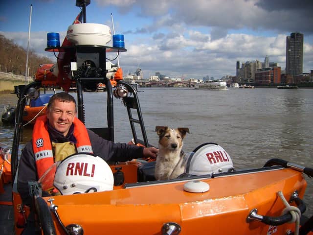 Paul Barber and his dog Havoc during their coastal adventure