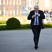 Prime Minister Boris Johnson arrives at Hillsborough Castle (Photo by Charles McQuillan-Pool/Getty Images)