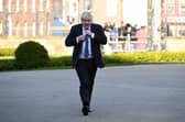 Prime Minister Boris Johnson arrives at Hillsborough Castle (Photo by Charles McQuillan-Pool/Getty Images)