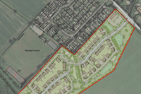 The revised masterplan for 65 homes in Padbury