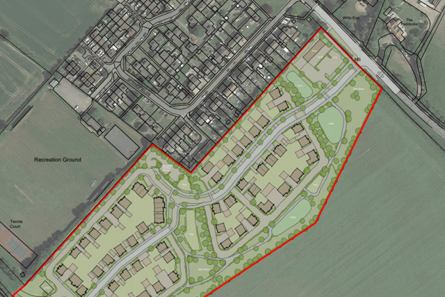 The revised masterplan for 65 homes in Padbury