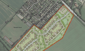 The revised masterplan for 65 homes in Padbury