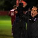 Risborough Rangers manager Mark Eaton celebrating one of the club's many successes during the season   Picture by Charlie Carter