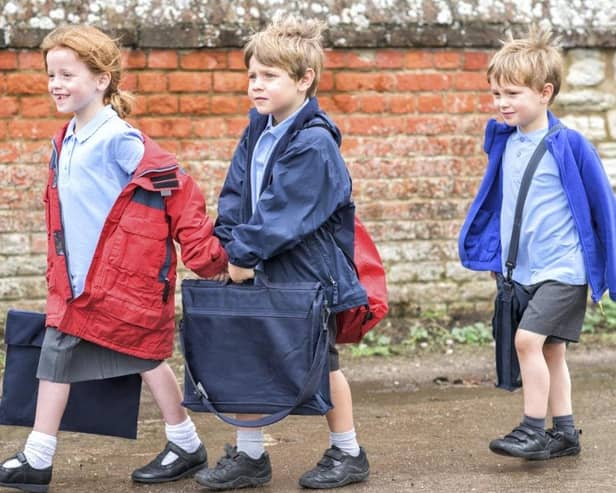 Children walking to school in Bucks