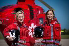 Ready to board the air ambulance