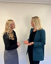 Post Office minister, Kate Dearden, with Aylesbury MP, Laura Kyrke-Smith