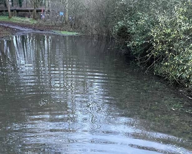 A look at the flooding in Meadowcroft, photo from Aylesbury Vale Dynamos FC