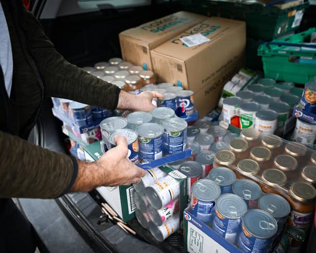 Photo from outside a UK food bank used for illustrative purposes (Photo by Finnbarr Webster/Getty Images)