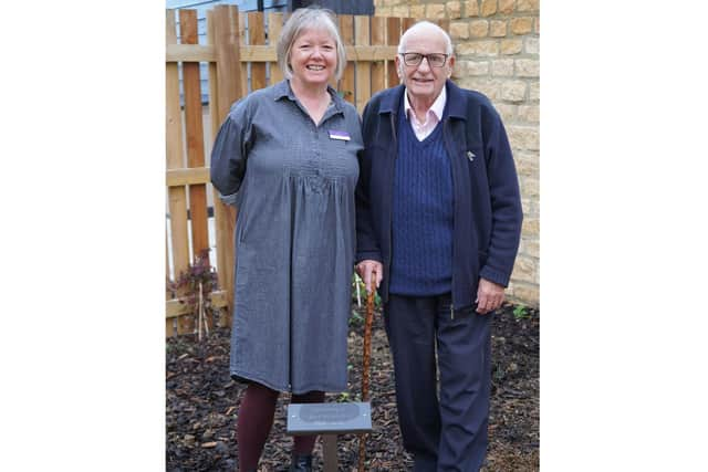 Resident Colin Hinton and interim home manager Sara Reading