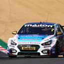 Tom Ingram of Bristol Street Motors EXCELR8 Hyundai drives during the British Touring Car Championship at Brands Hatch. (Photo by Ker Robertson/Getty Images)