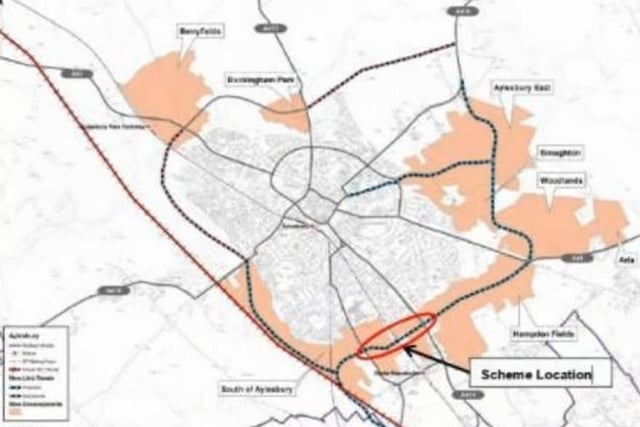 Here is an early diagram outlining where the vital Aylesbury link road would be constructed in Aylesbury. The traffic-easing project is due to be completed in 2026. It involves the construction of a new 1.1-mile dual carriageway and three associated roundabouts in Aylesbury. The project will create a new link between the A413 Wendover Road and the B4443 Lower Road.