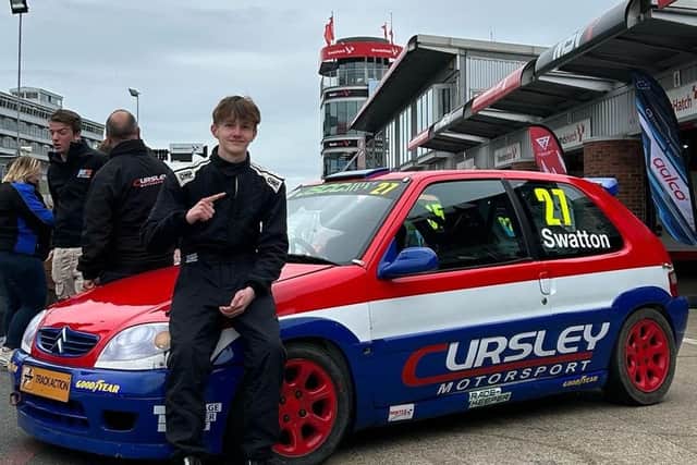 Swatton with his race car 'Big G'
