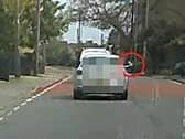 The driver was caught in the act