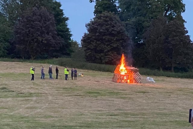 The bonfire was lit as part of beacon celebrations across the country