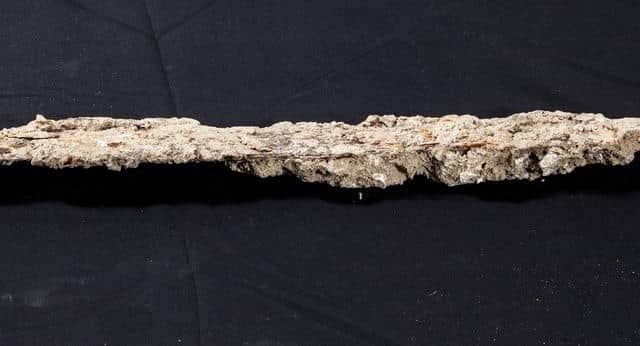 A large Anglo Saxon iron sword uncovered in HS2 archaeological excavations in Wendover