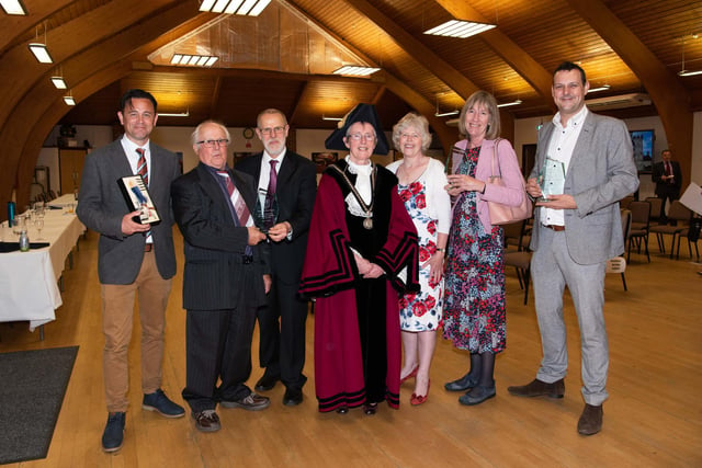 Mayor Margaret Gateley with some of the award winners