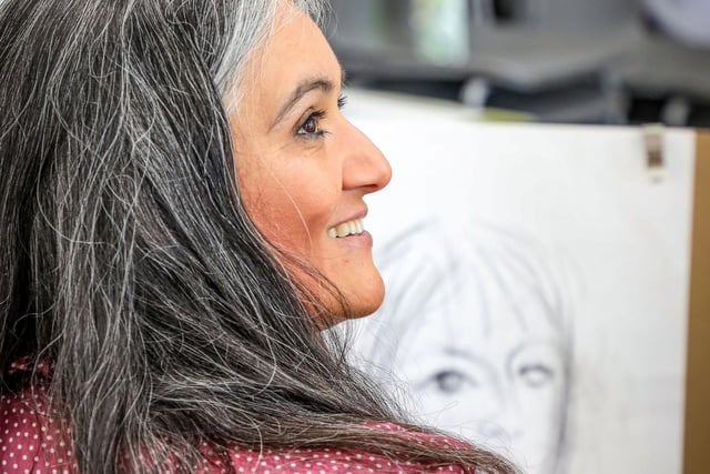 Portrait drawing at the QPAC Open Day, May 2025