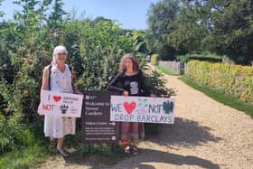 Demonstrators at Stowe Gardens