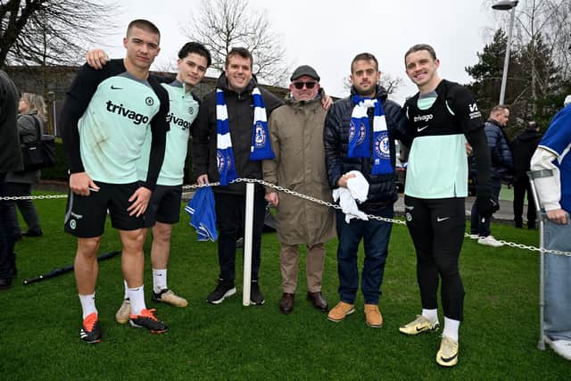 Paul got to meet the Chelsea squad after recovering from a cardiac arrest (Photo by Darren Walsh/Chelsea FC via Getty Images)
