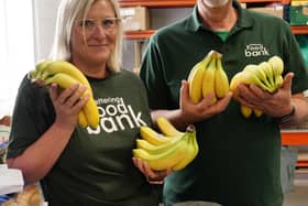 Volunteers receive fresh fruit at Kettering Foodbank.
