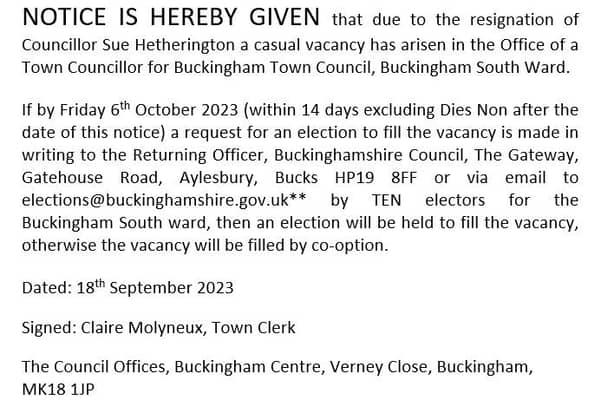 Notice of Vacancy