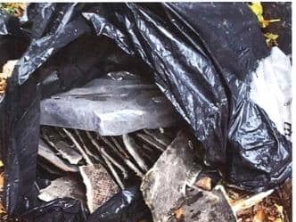 Asbestos was found among the dumped materials