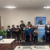 Mayor Cllr Steven Lambert with the children who attended the event