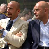 Gianluca Vialli (left) and Ray Wilkins in the dug-out during a Pre-season friendly against Aylesbury United F.C. The match was the Italians first as manager of the First Division team.Credit: Julian Herbert/ALLSPORT