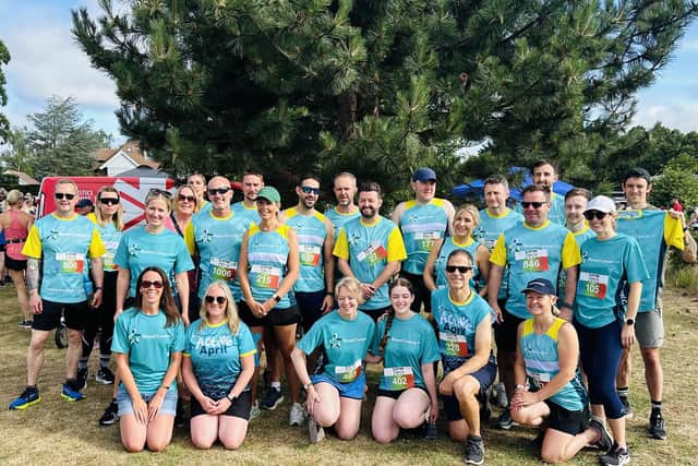 The Thame 10k team fundraising for Bowel Cancer UK
