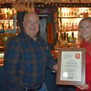 Graham Hards CAMRA South Oxfordshire Chairman and Katie Baldock the Bird in the Hand general manager