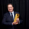 Honoree Brendan Fraser, recipient of the TIFF Tribute Award for Performance presented by IMDbPro for 'The Whale,', poses backstage at the TIFF Tribute Awards Gala during the 2022 Toronto International Film Festival at The Fairmont Royal York Hotel on September 11, 2022 in Toronto, Ontario. (Photo by Unique Nicole/Getty Images)