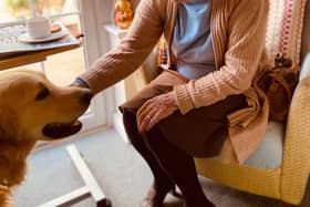 Dougie visiting Portobello Place residents on his most recent visit