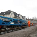 The tracklaying machine in Winslow last month