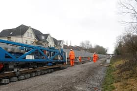 The tracklaying machine in Winslow last month