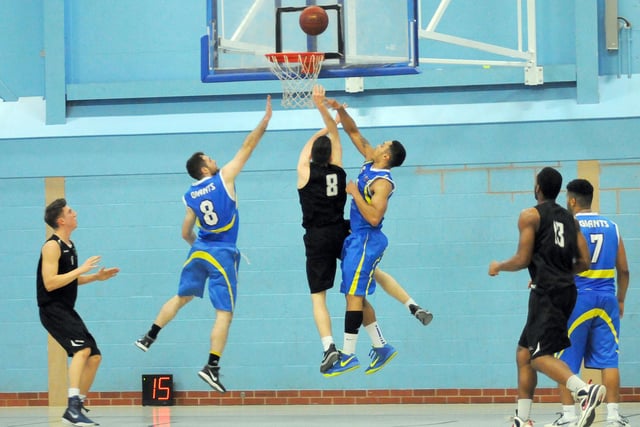 Action from a Mansfield Giants' basketball game against Leeds back in 2014.