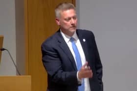 Councillor Steven Broadbent speaking at a meeting about the issue. (Credit: Buckinghamshire Council)