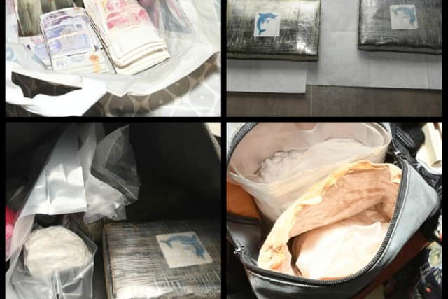 Some of the cocaine and cash seized during the operation